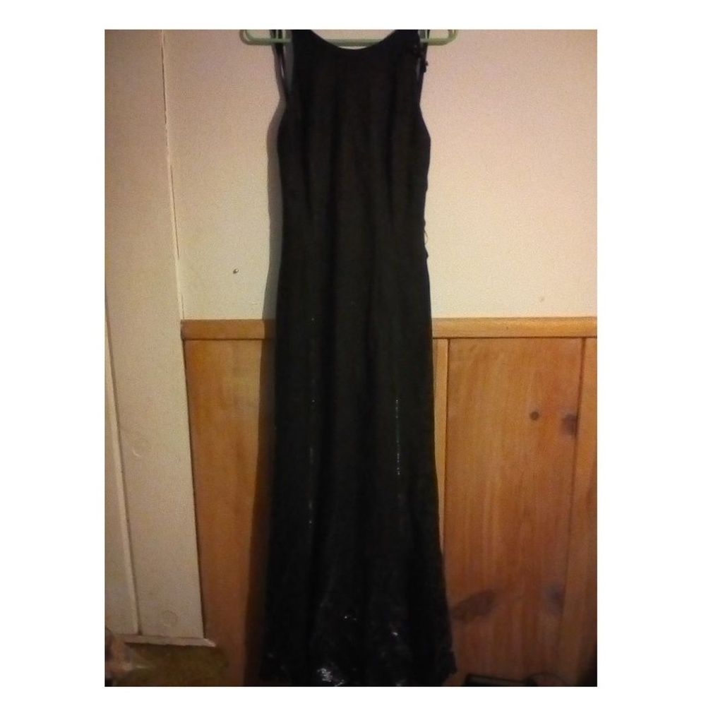 Black Silver Metallic Shimmer Mermaid gown Dress 6